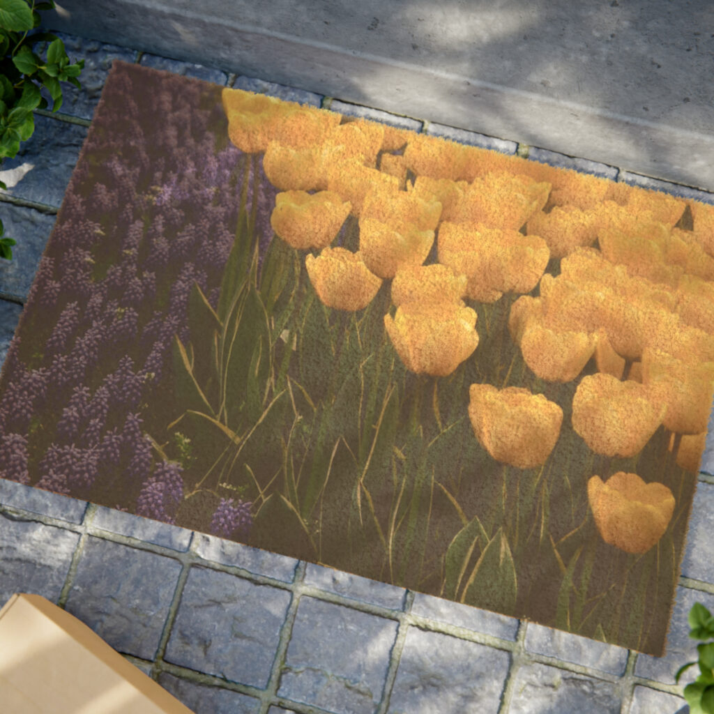 doormat “Blue-yellow flowers”