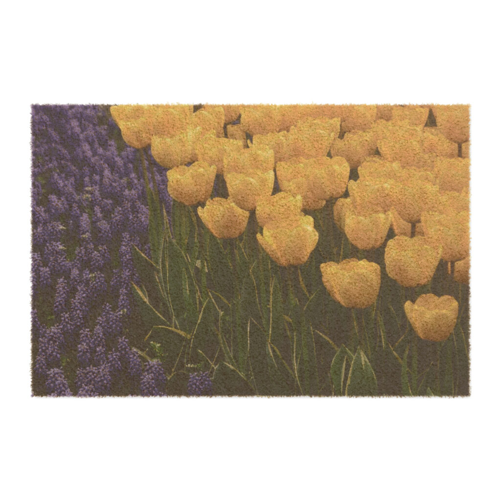 doormat “Blue-yellow flowers”