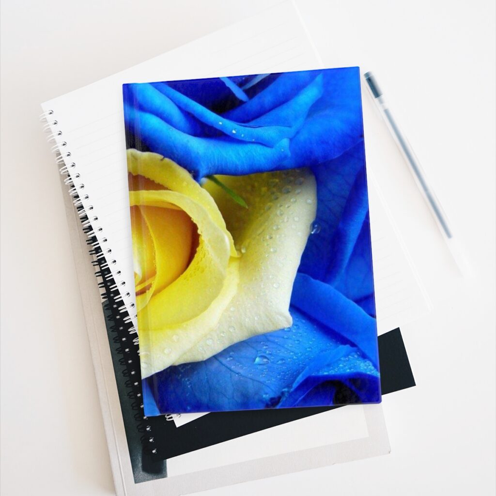 journal – blank “Blue-yellow roses”