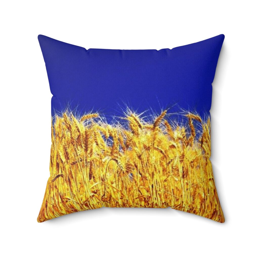 spun polyester square pillow “Ukrainian wheat”