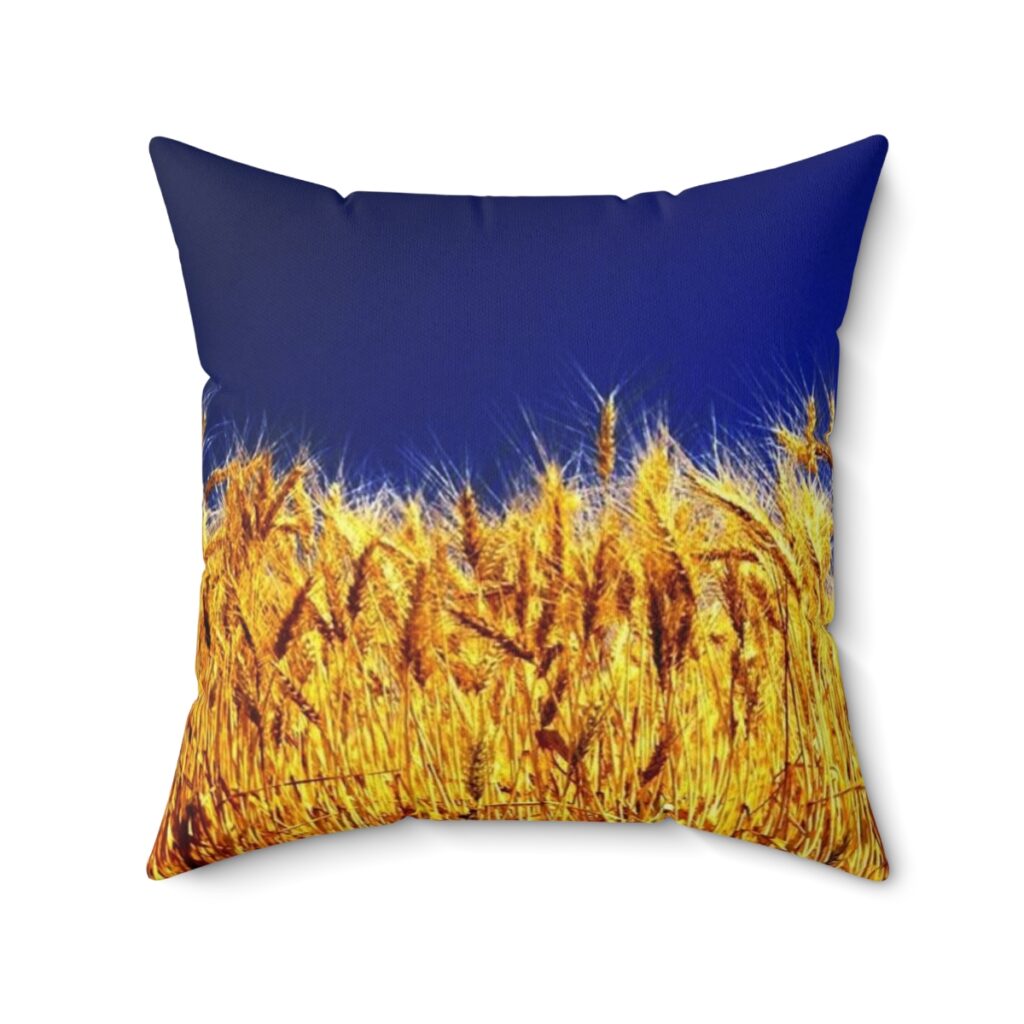 spun polyester square pillow “Ukrainian wheat”