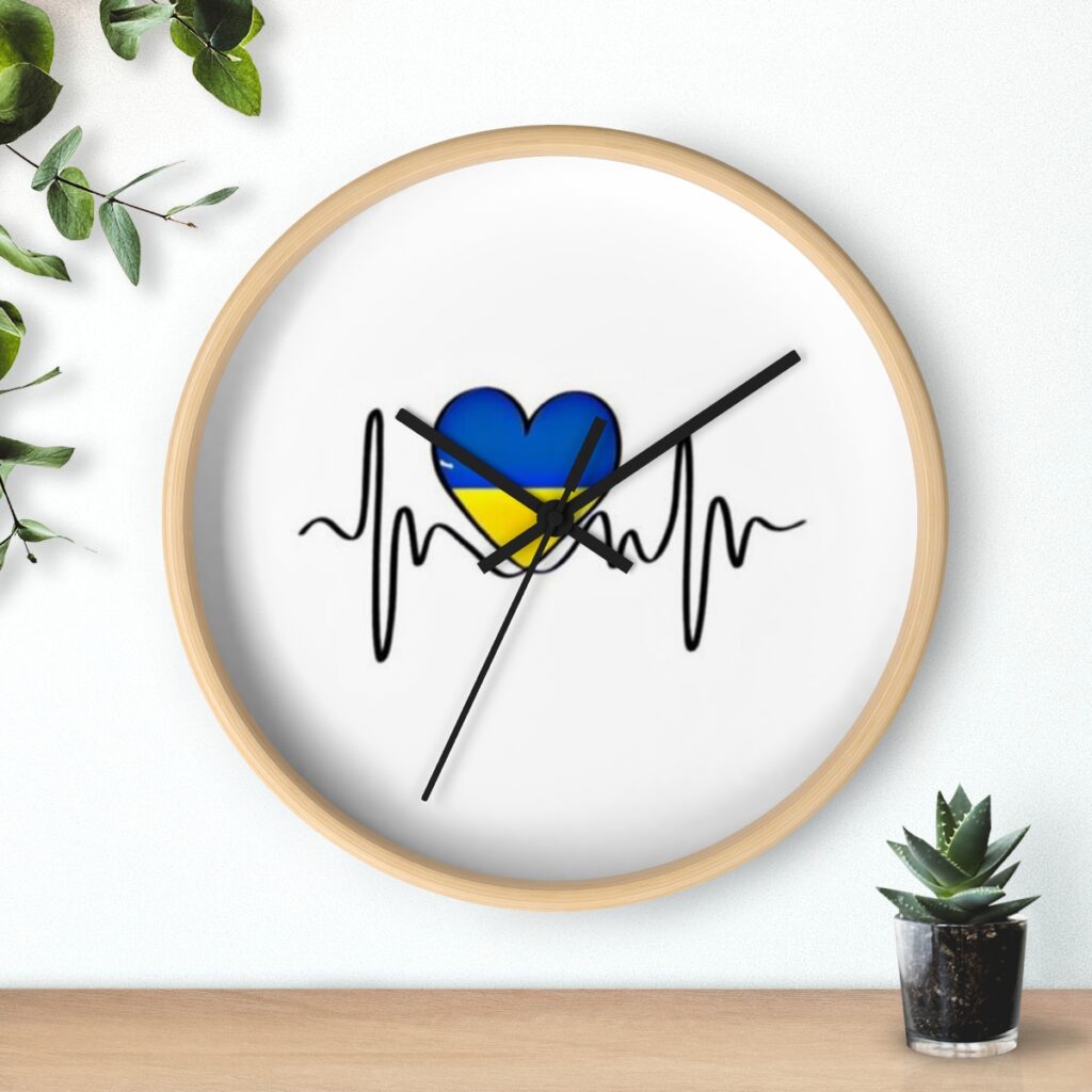 wall clock “Blue-yellow heart”