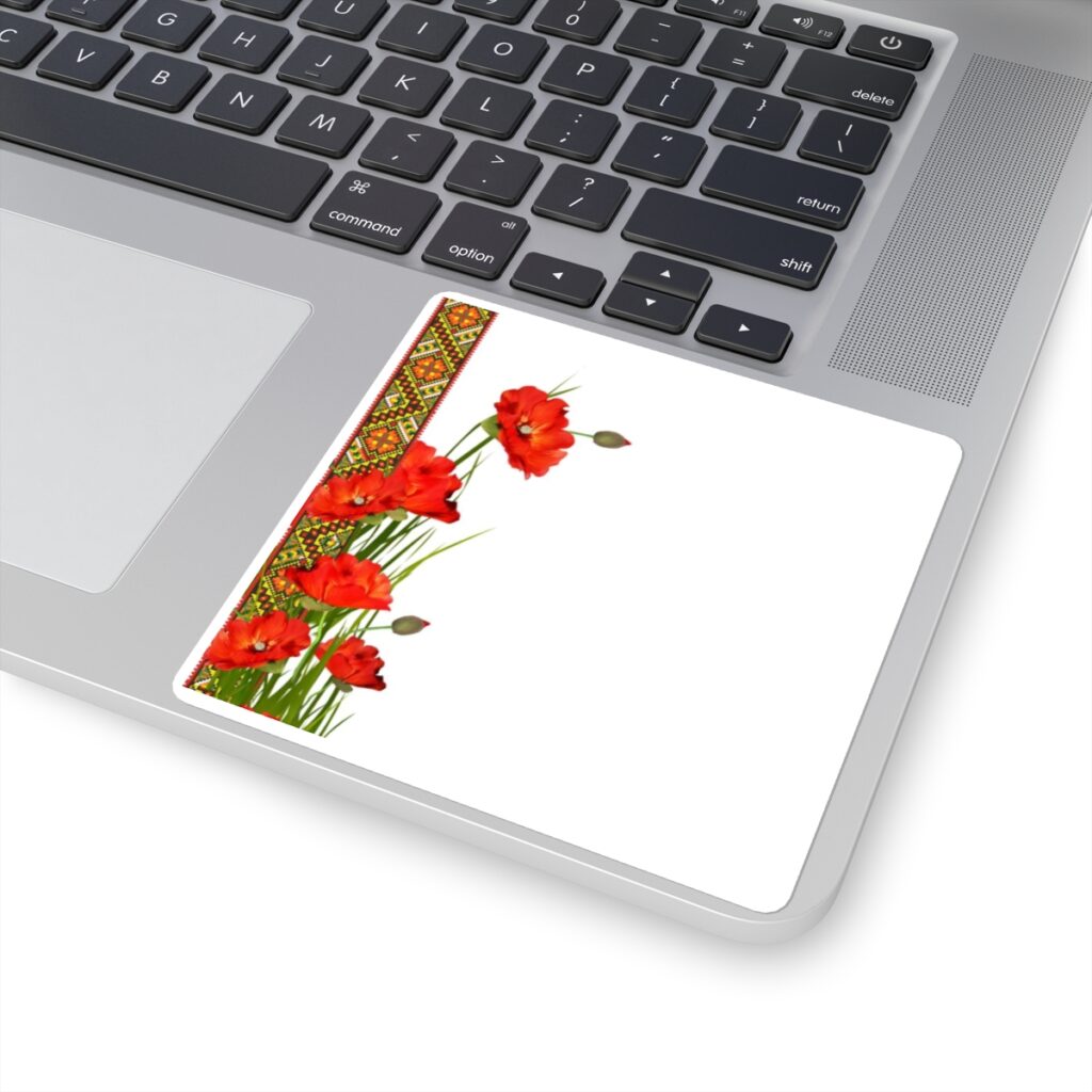 square stickers “Ukrainian poppies”