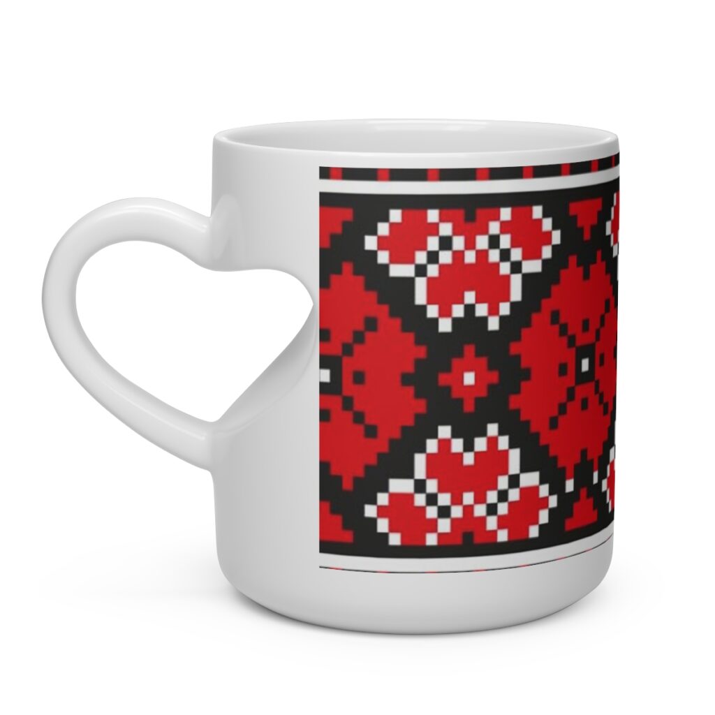 heart shape mug “Ukrainian embroidery”