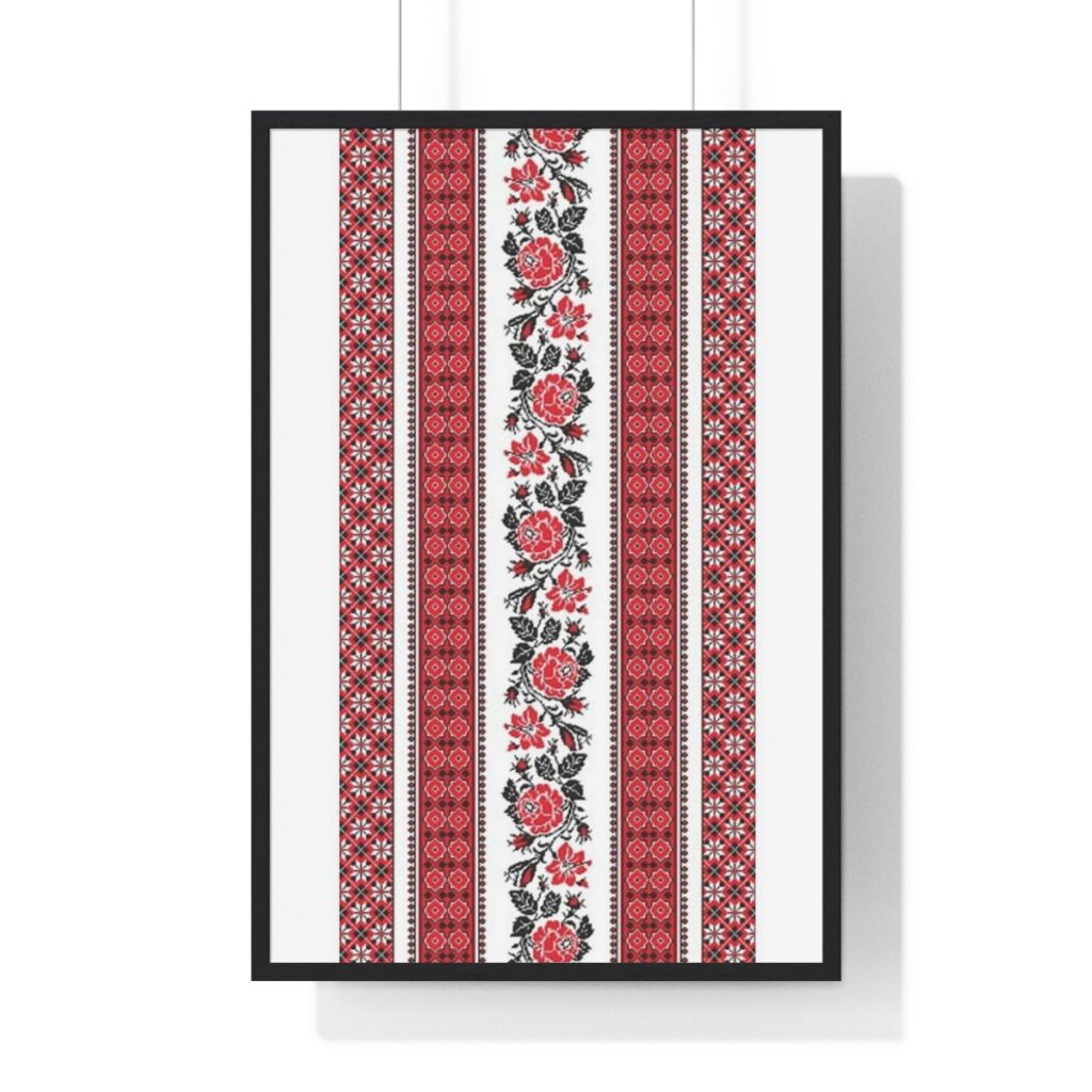 premium framed vertical poster “Ukrainian embroidery”