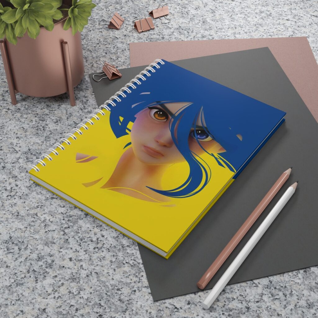 spiral notebook “Blue and Yellow avatar”