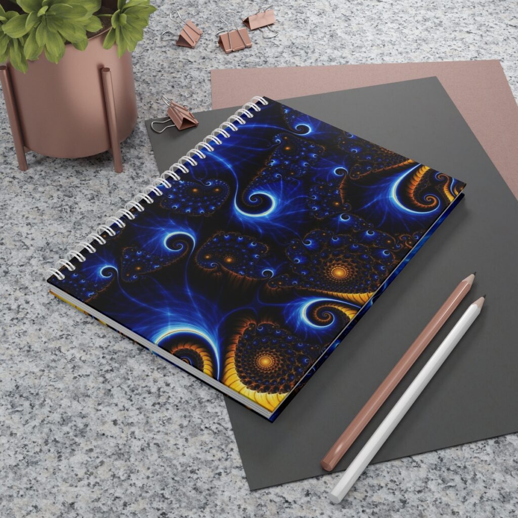 spiral notebook “Blue and yellow graphics”