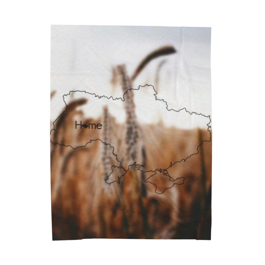 velveteen plush blanket “Home Ukraine”