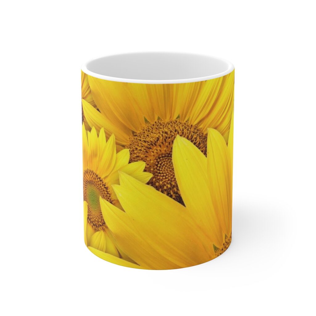 white mug “Ukrainian sunflowers”