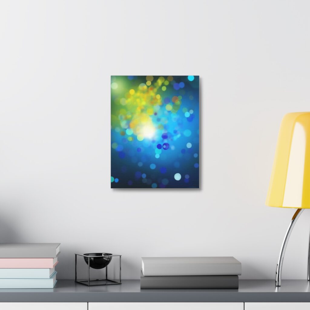 stretched canvas “Blue and Yellow Glitter”