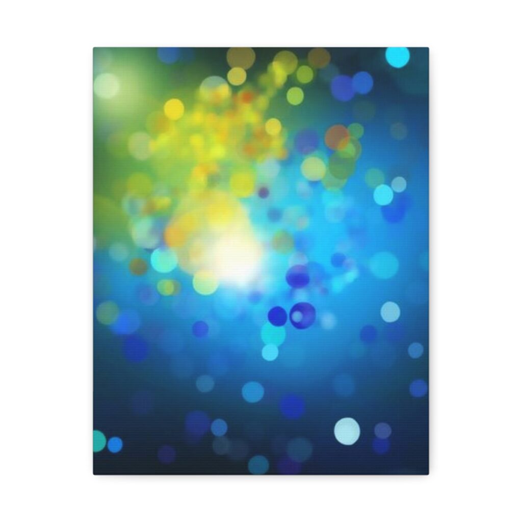 stretched canvas “Blue and Yellow Glitter”