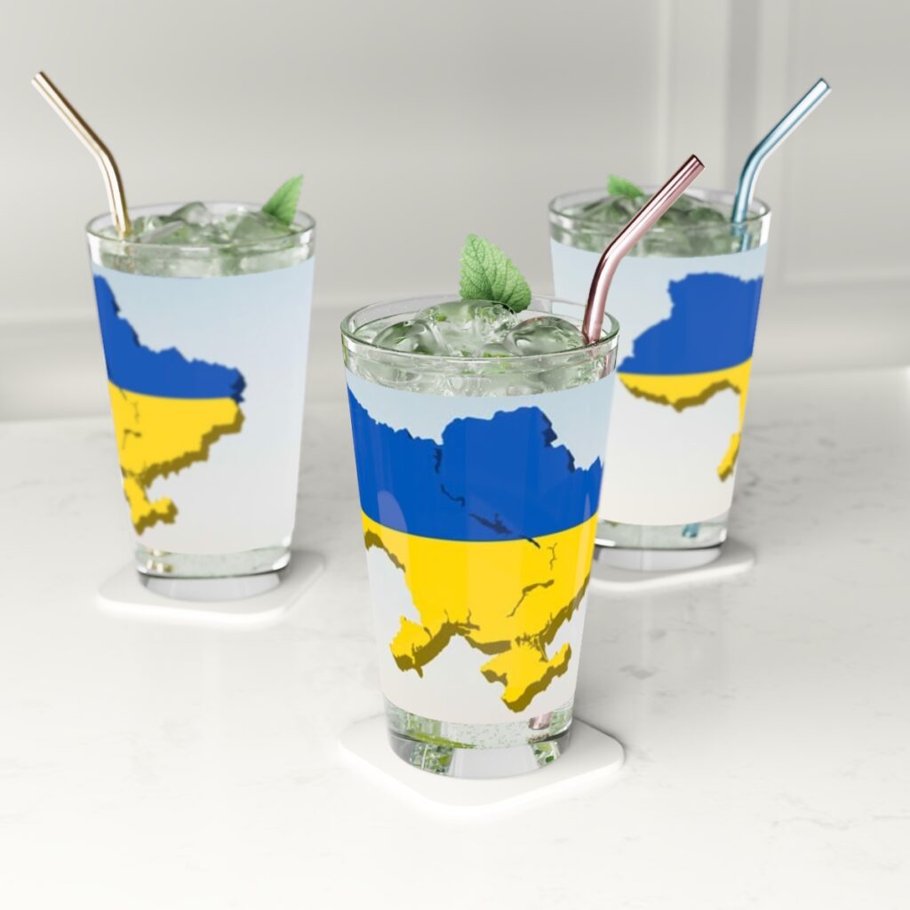 pint glass “map of Ukraine”