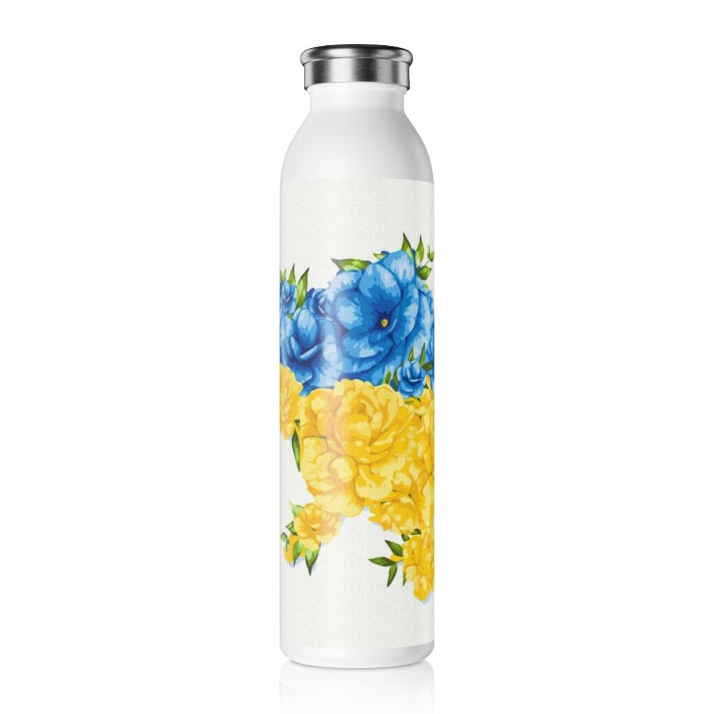 slim water bottle “Flower map of Ukraine”