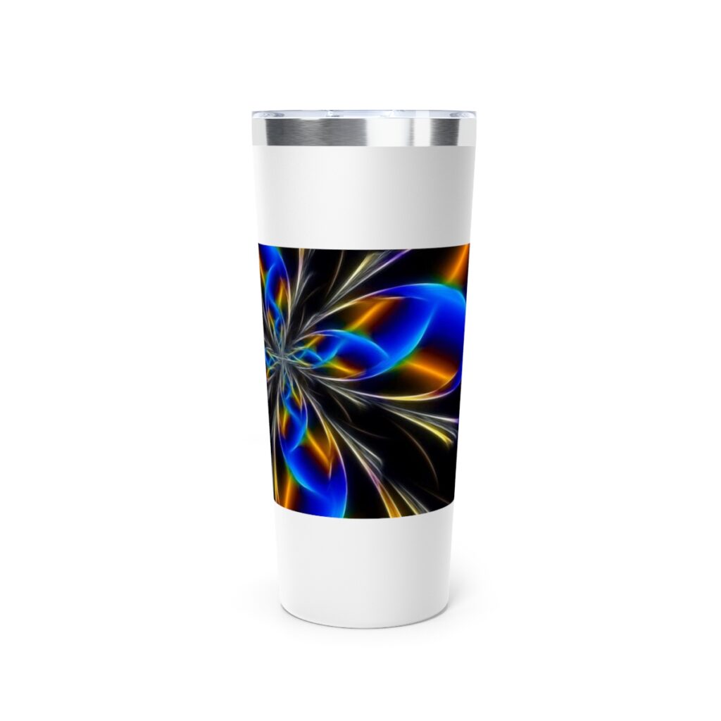 copper vacuum insulated tumbler “Blue-yellow abstraction”