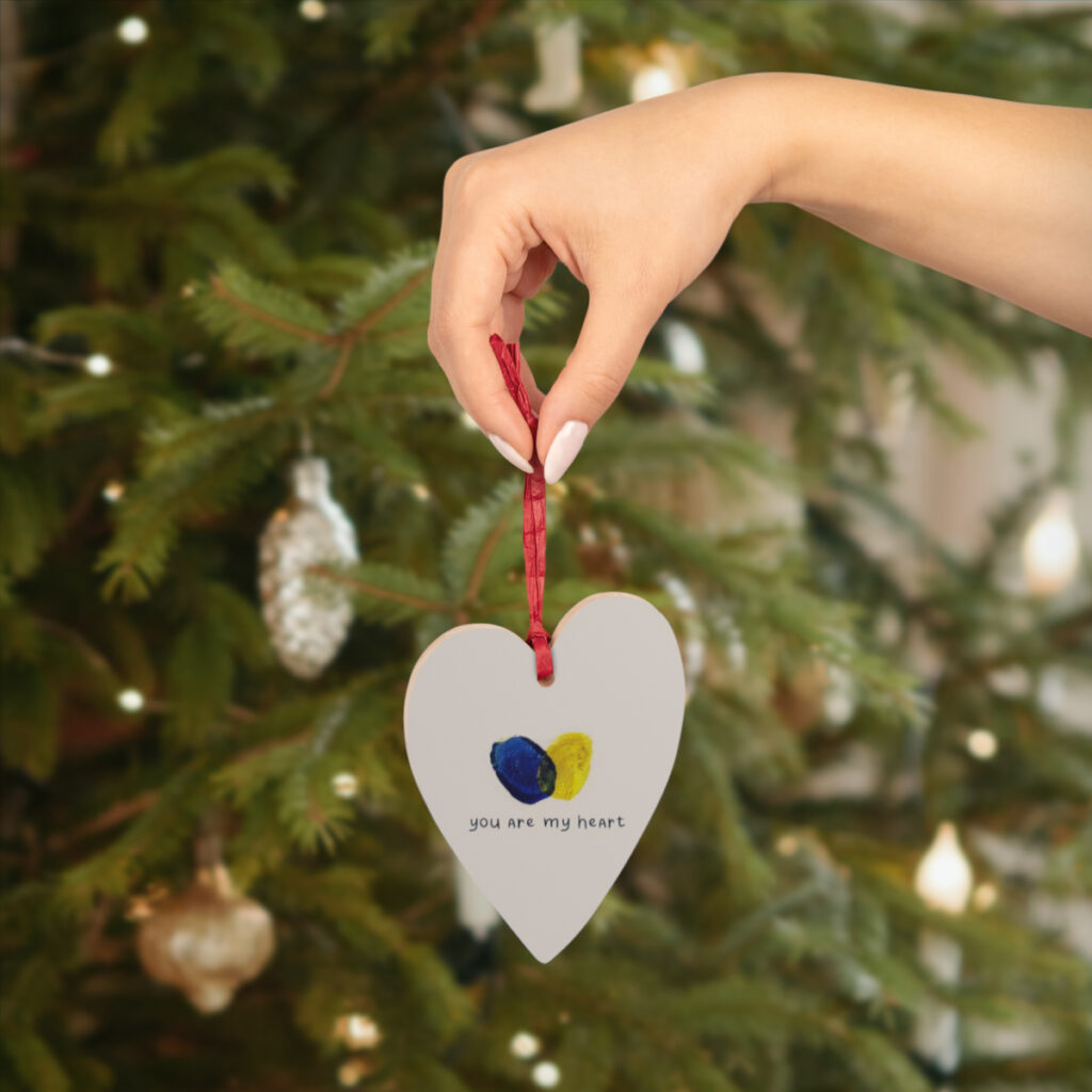 wooden ornaments “You are my heart”