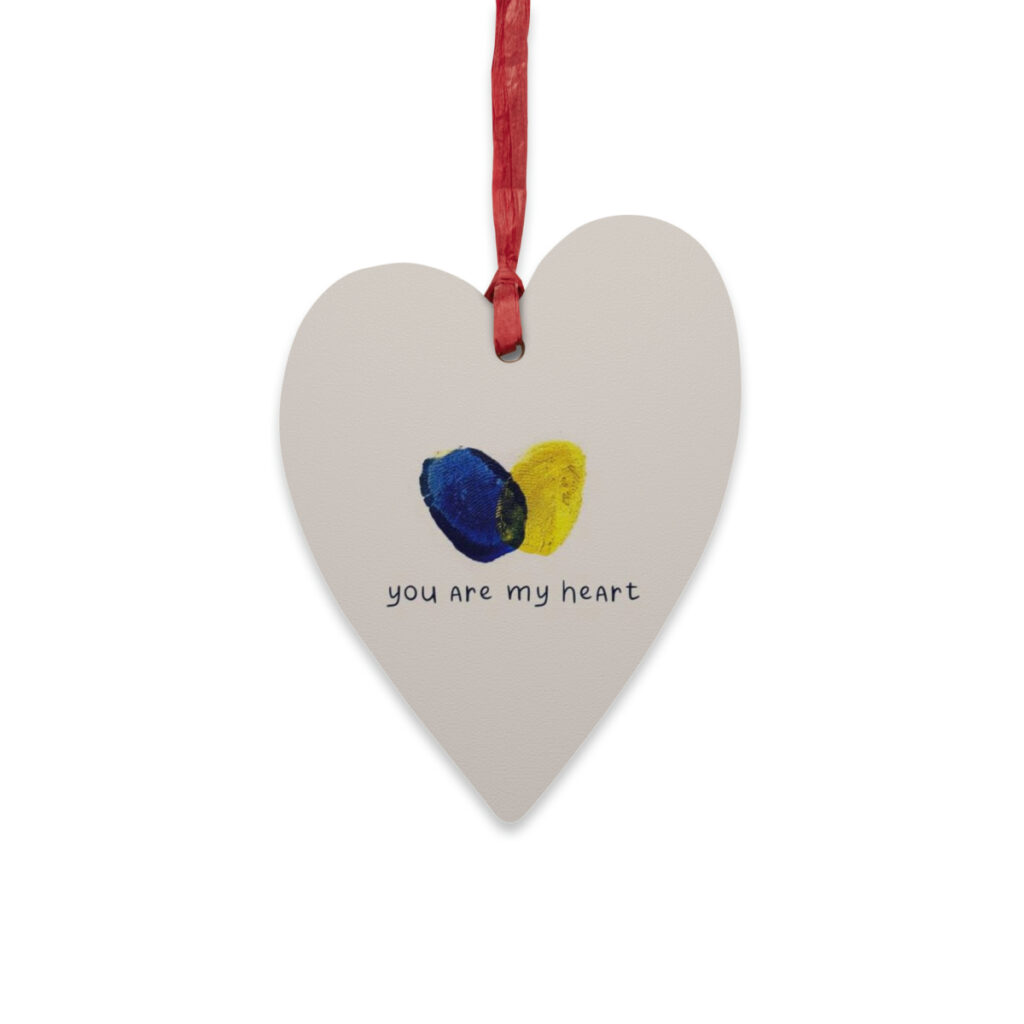 wooden ornaments “You are my heart”