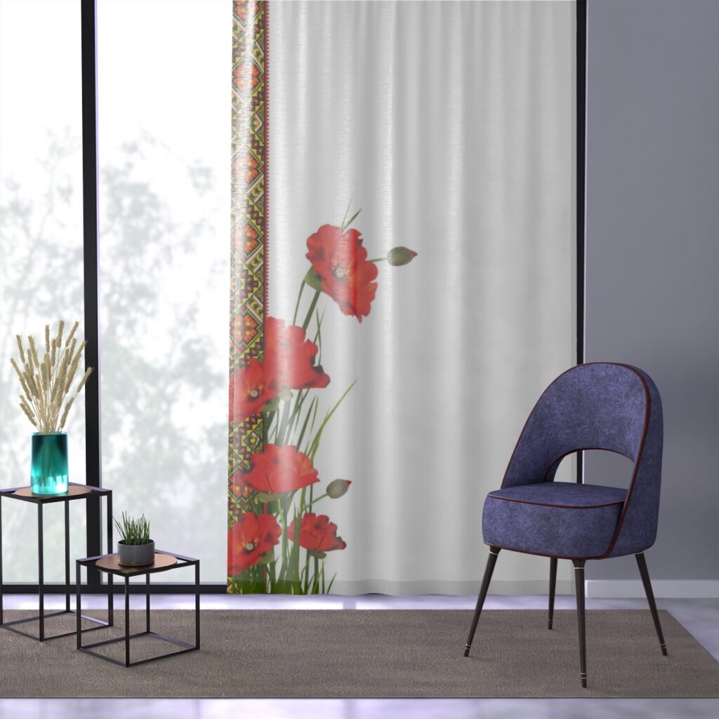 window curtain “Ukrainian poppies”