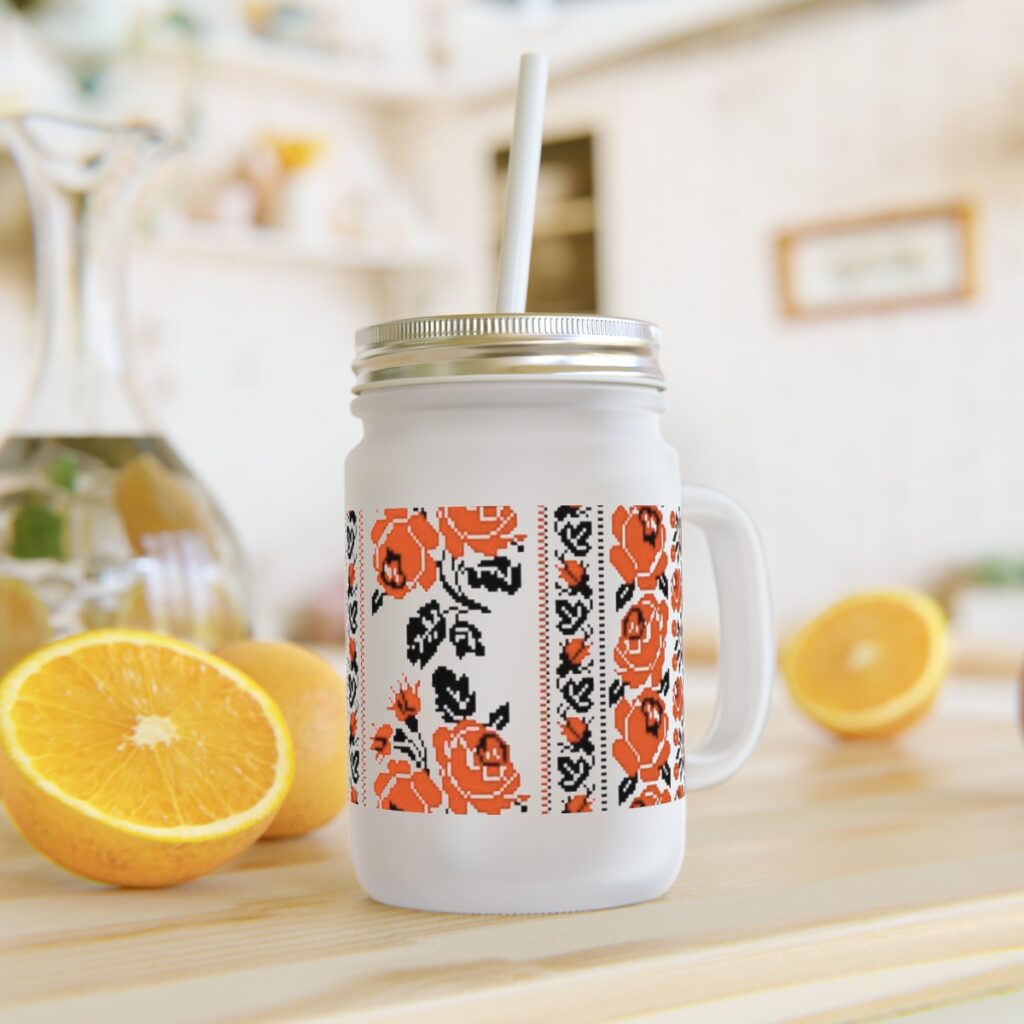 mason jar “Ukain embroidery”