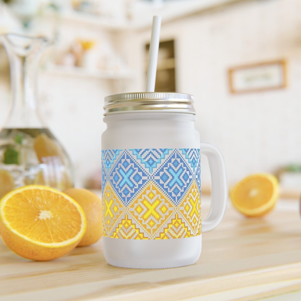 Mason Jar “Blue-yellow”