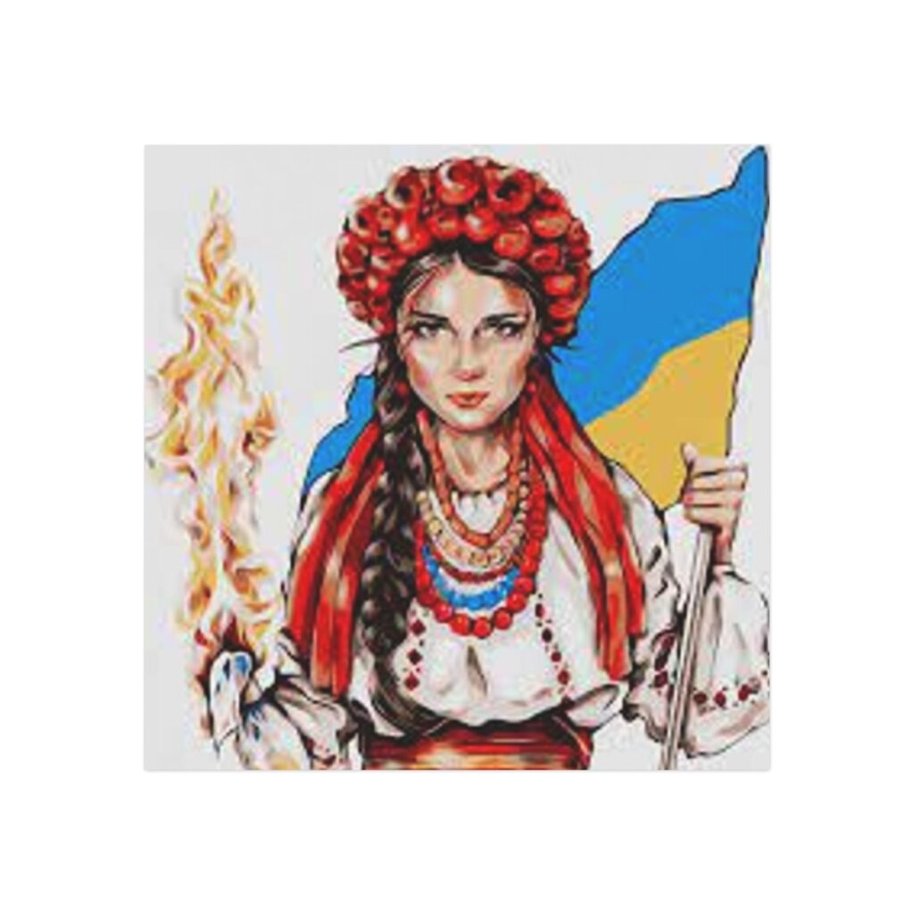 square magnet “Ukrainian girl”