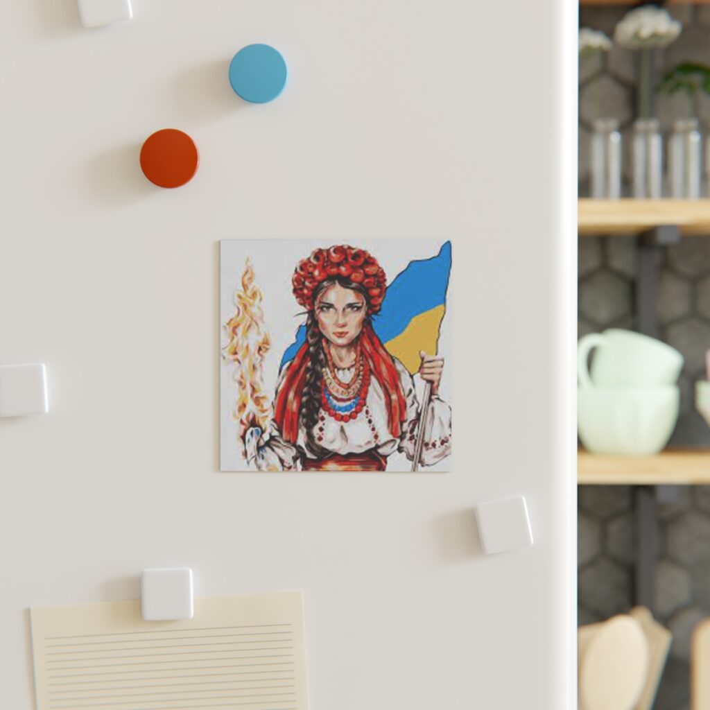 square magnet “Ukrainian girl”