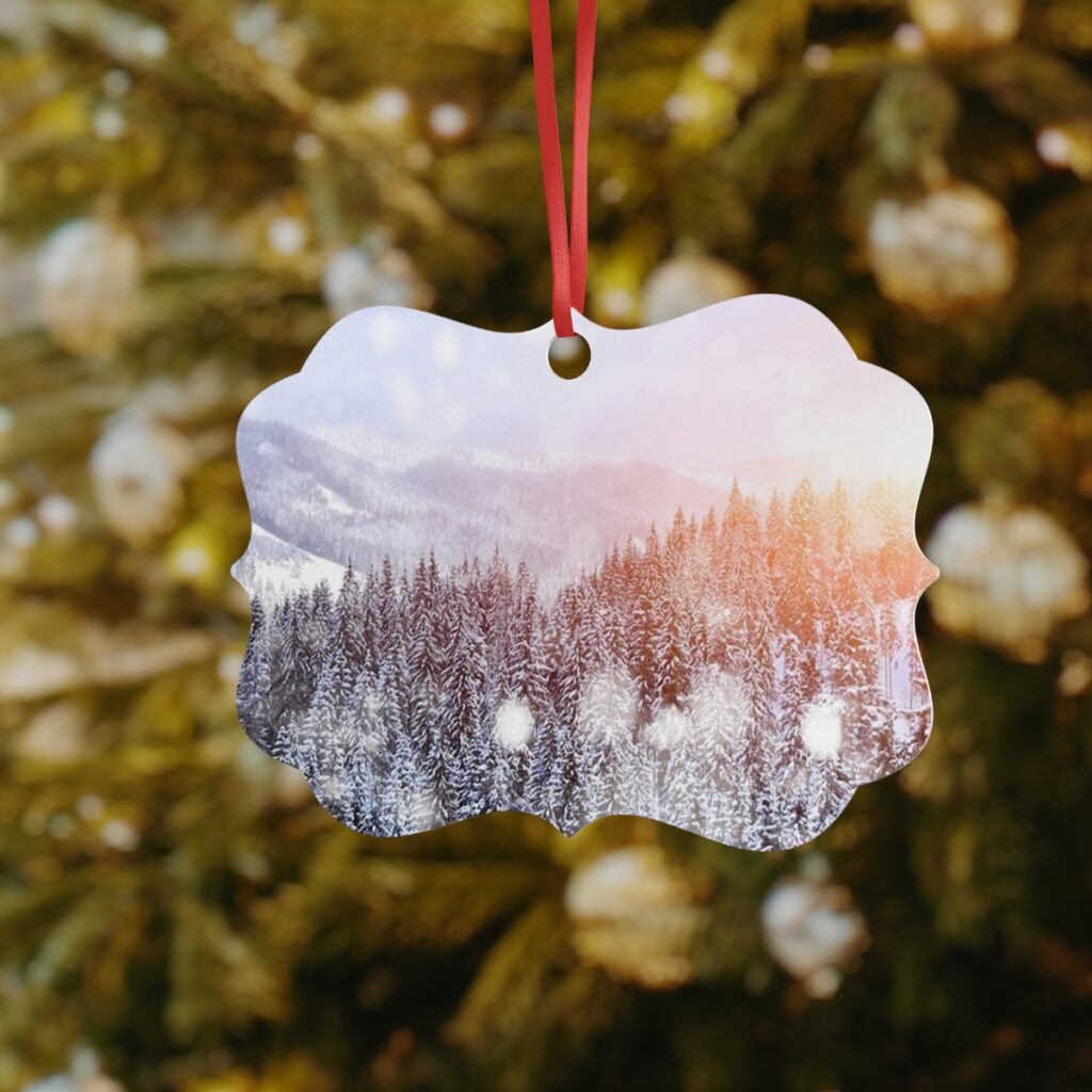 aluminum ornaments, “Ukrainian winter Carpathians”