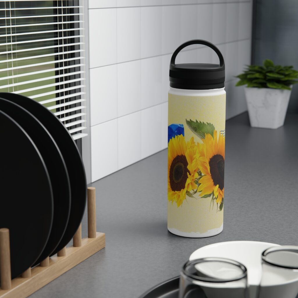 stainless steel water bottle “Ukrainian sunflowers”