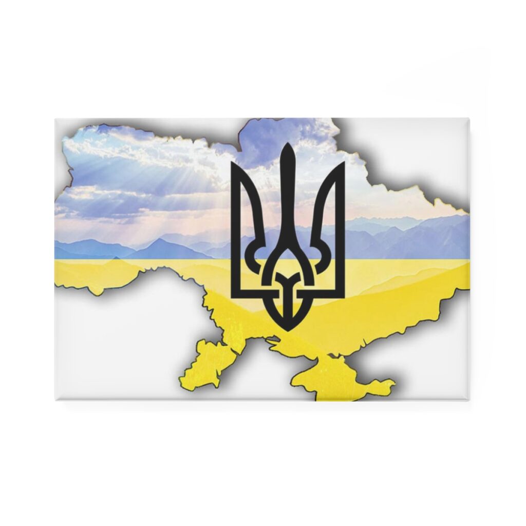 button magnet, rectangle “Map of Ukraine”