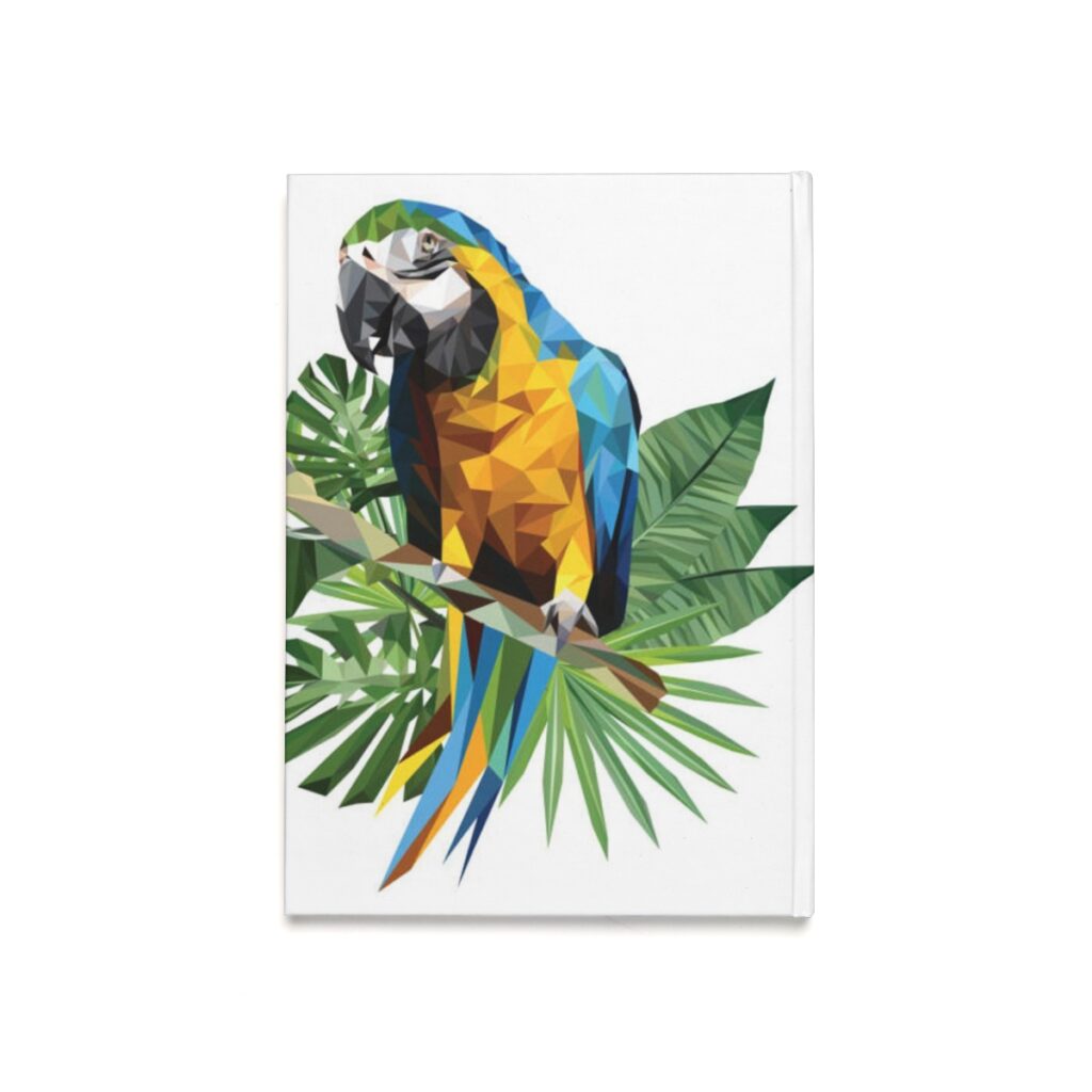 hardcover journal “Blue and Yellow Parrot”