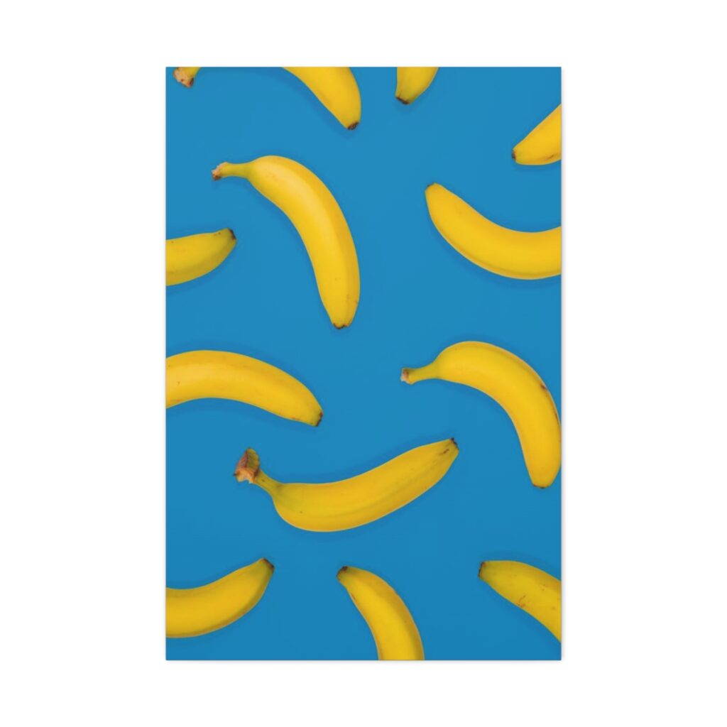 satin canvas, stretched “Blue and Yellow Bananas”