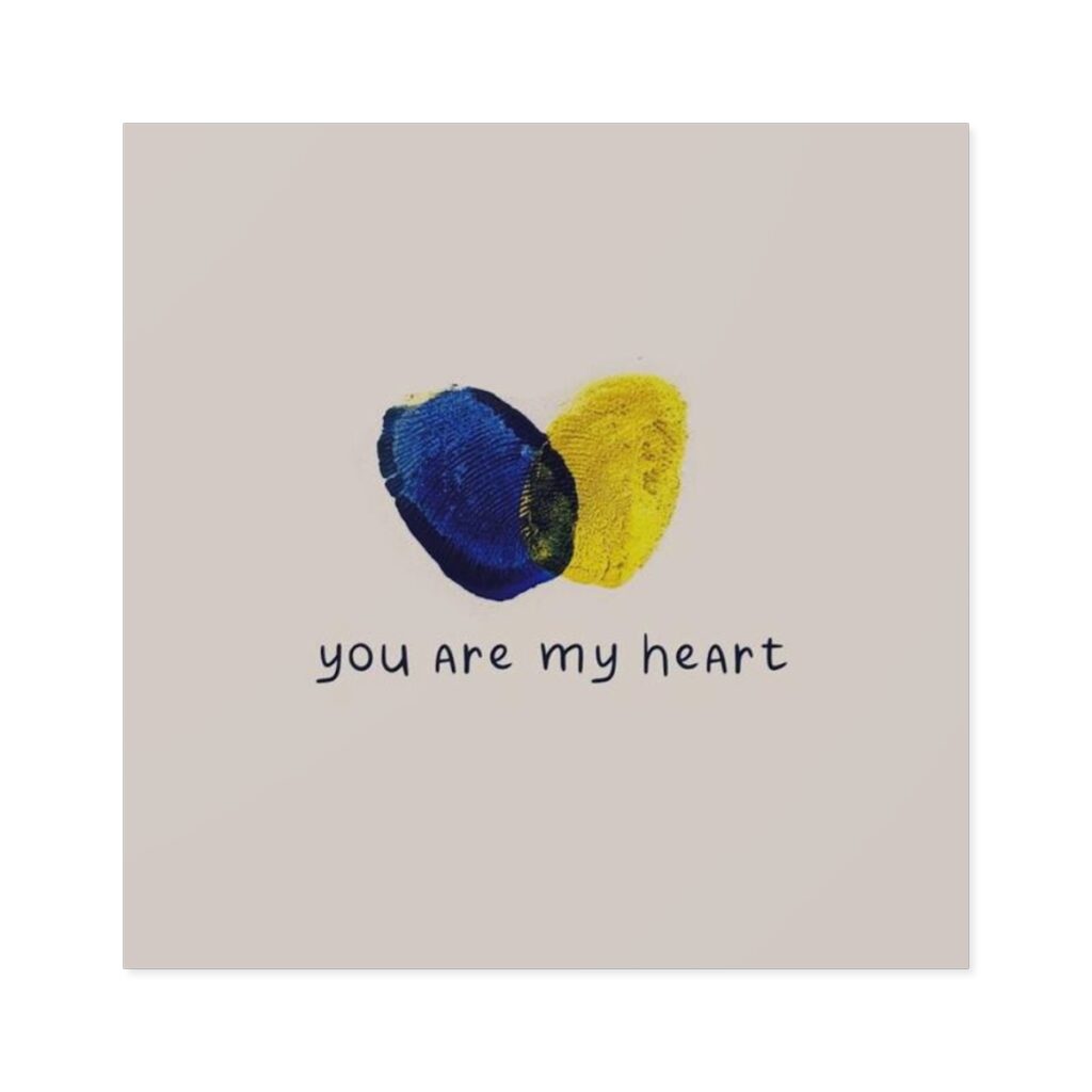 laminate stickers, square “You are my heart”