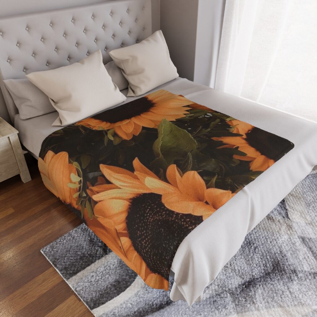 minky blanket “Ukrainian sunflowers”