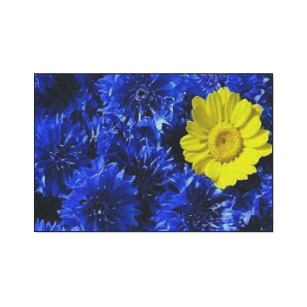 heavy duty floor mat “Blue-yellow daisies”