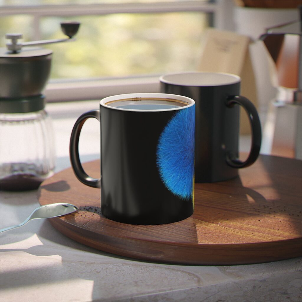 magic mug “Blue-yellow layers”