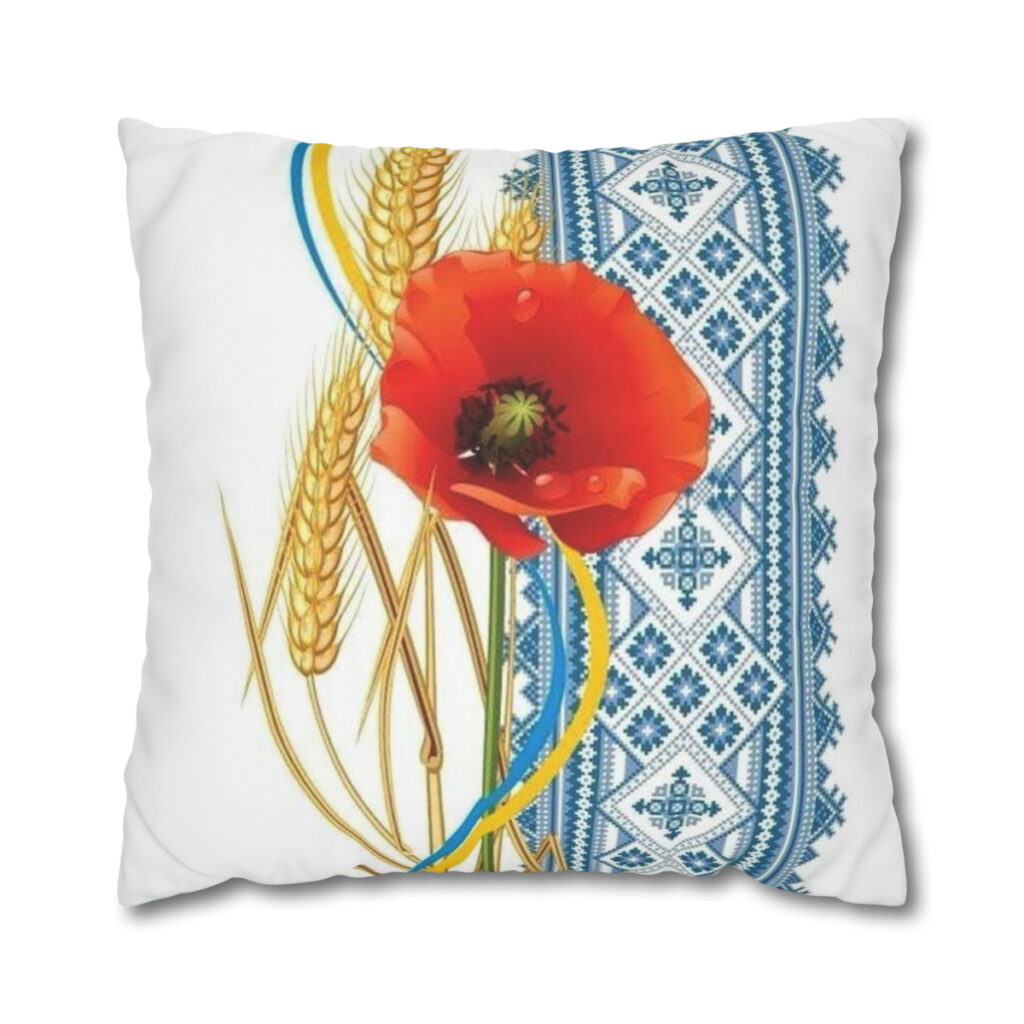 spun polyester pillowcase “Ukrainian poppy”