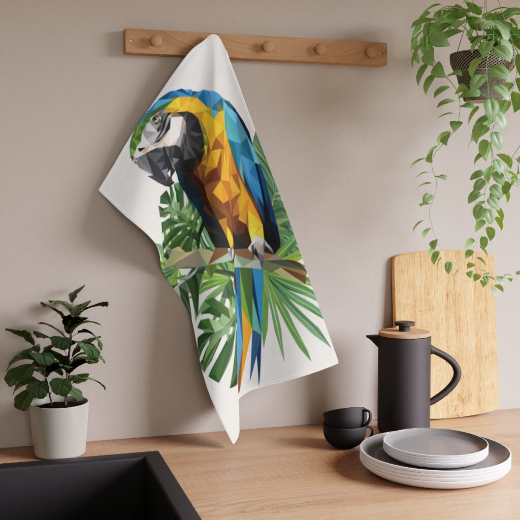 kitchen towel “Blue and Yellow Parrot”