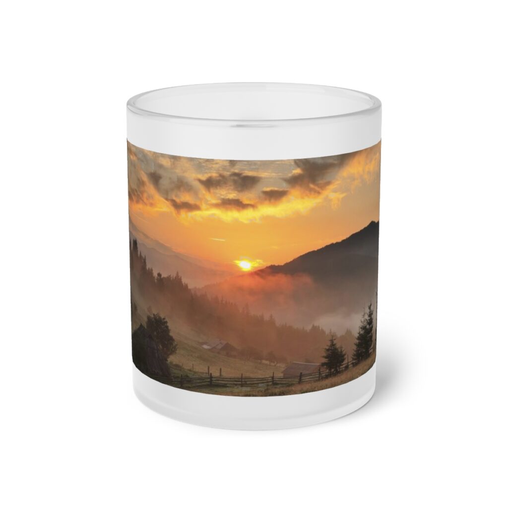 frosted glass mug “Ukrainian Carpathian Mountains”