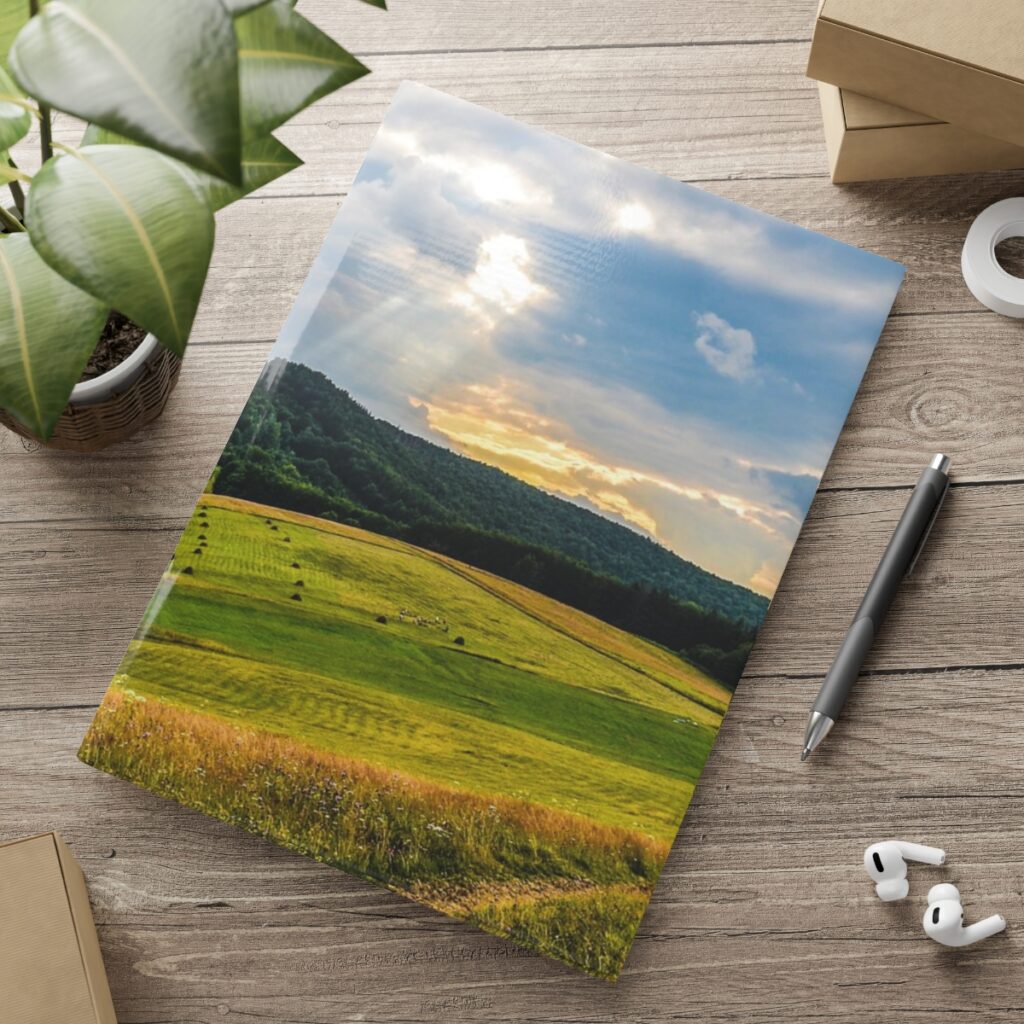 hardcover notebook with puffy covers “A Ukrainian village in the Carpathians”