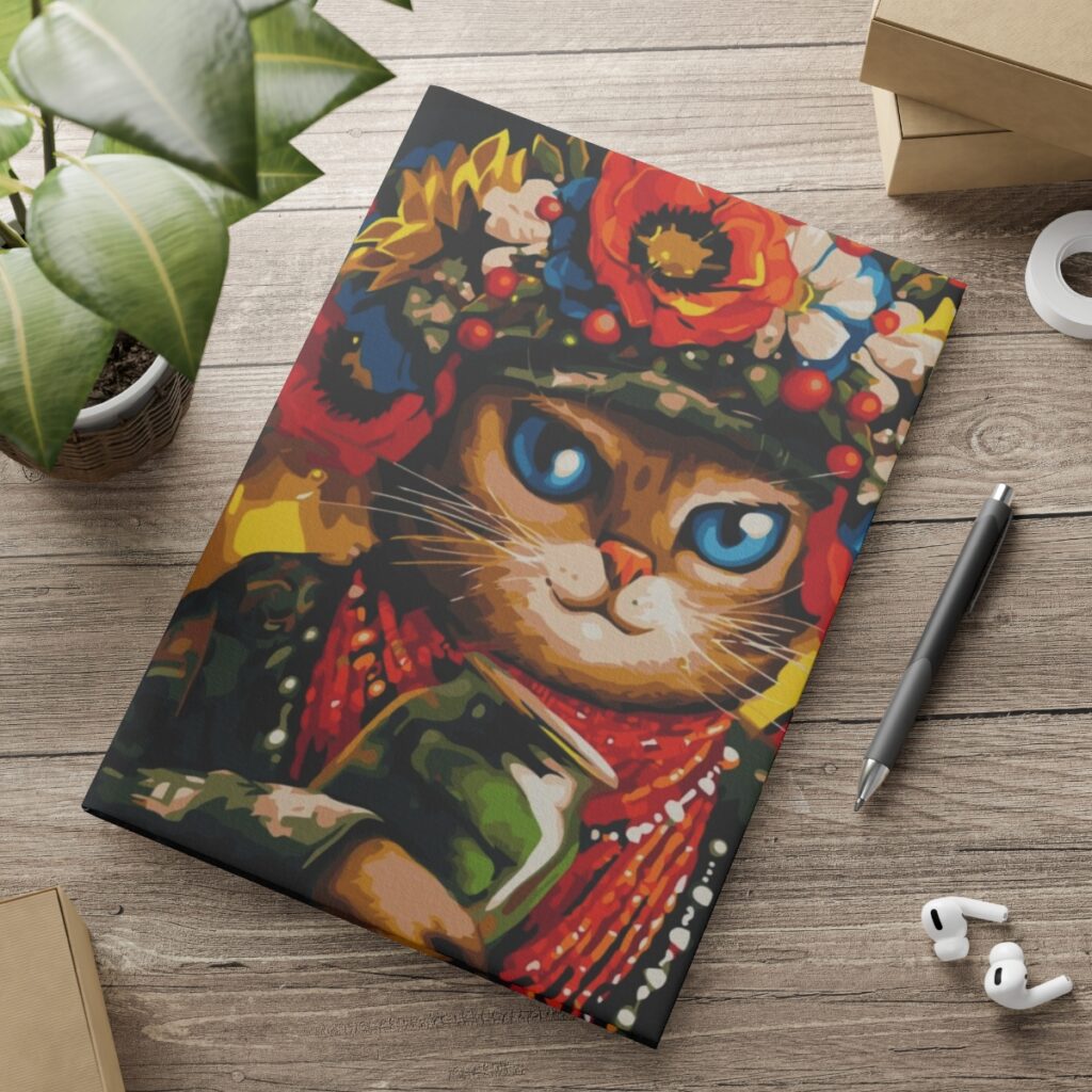 hardcover notebook with puffy covers “Ukrainian cat”