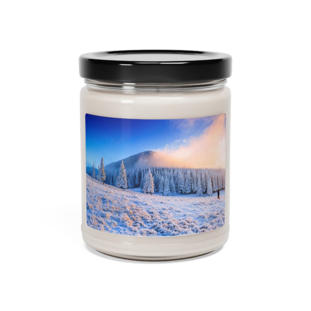 scented soy candle “Ukrainian winter Carpathians”