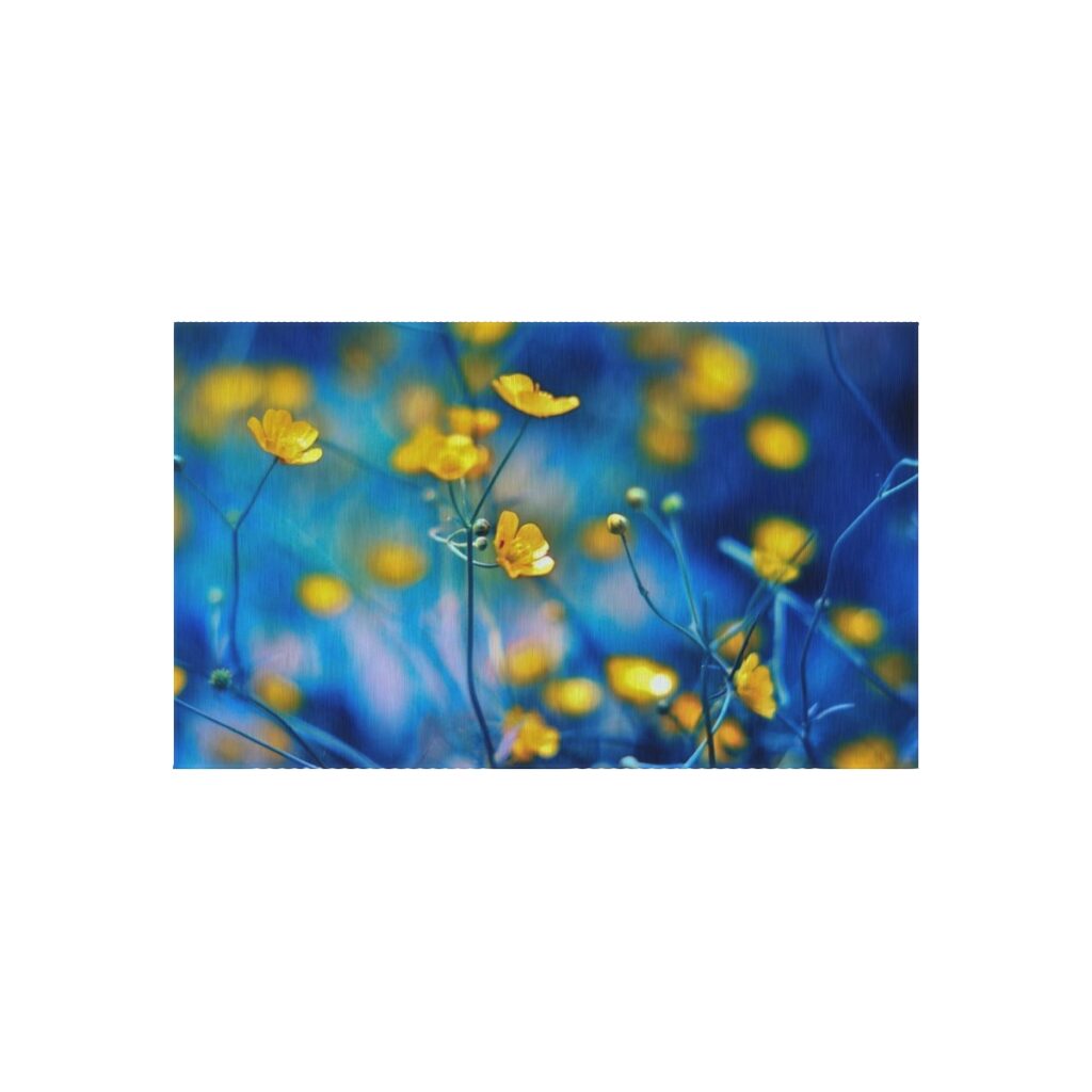 outdoor rug “Blue-yellow flowers”