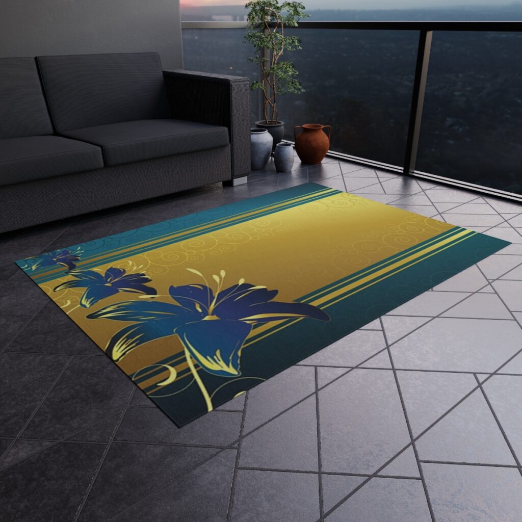 rug “Blue-yellow lily”