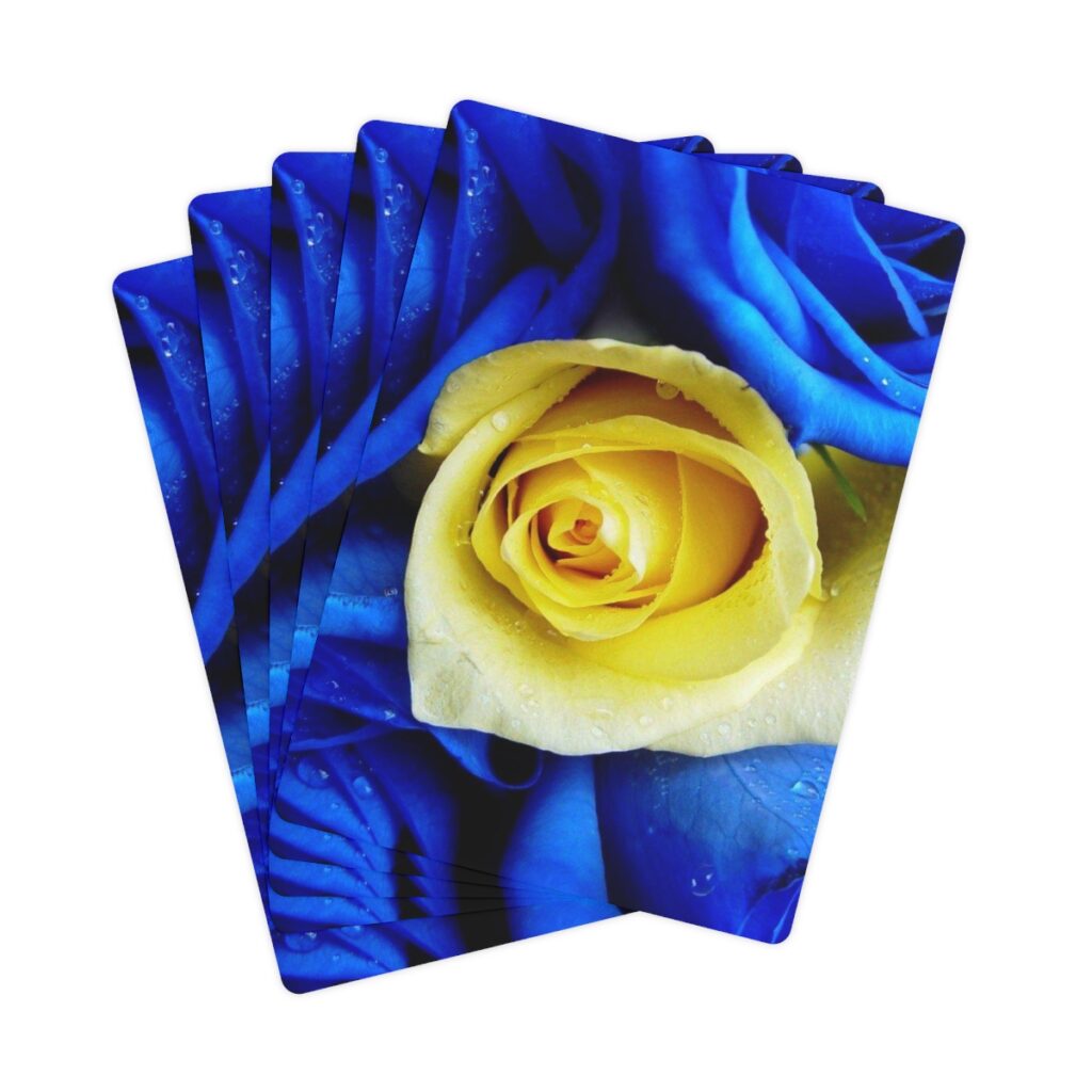 сards “blue-yellow rose”