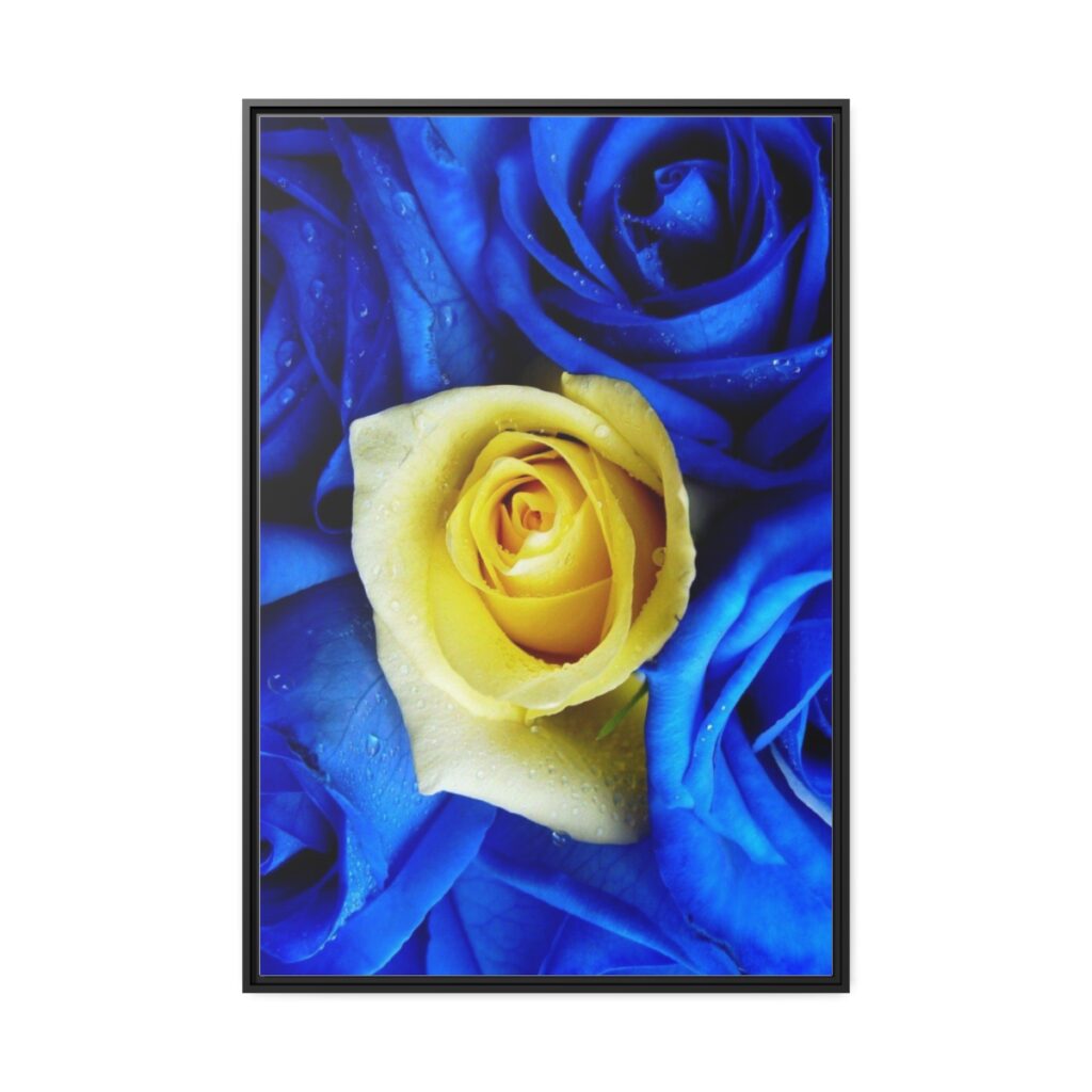 canvas “Blue-yellow roses”