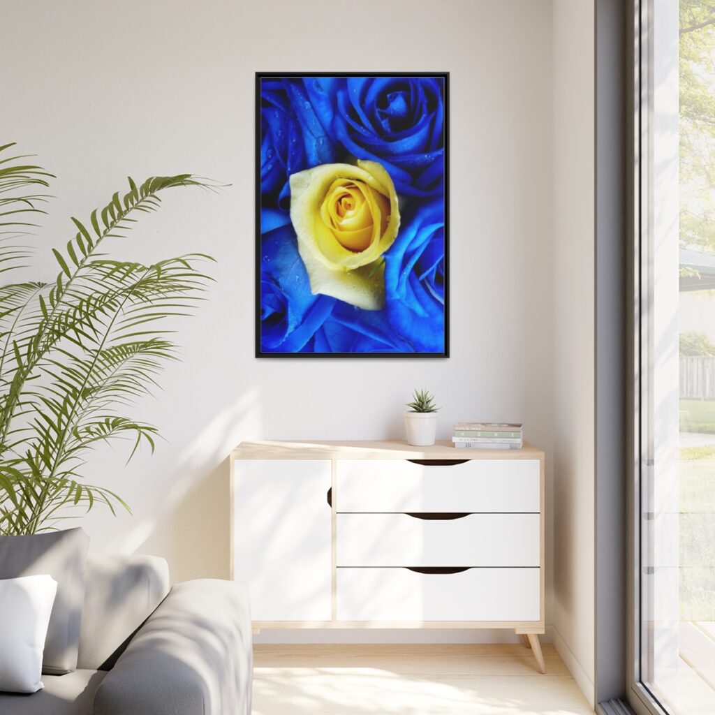 canvas “Blue-yellow roses”