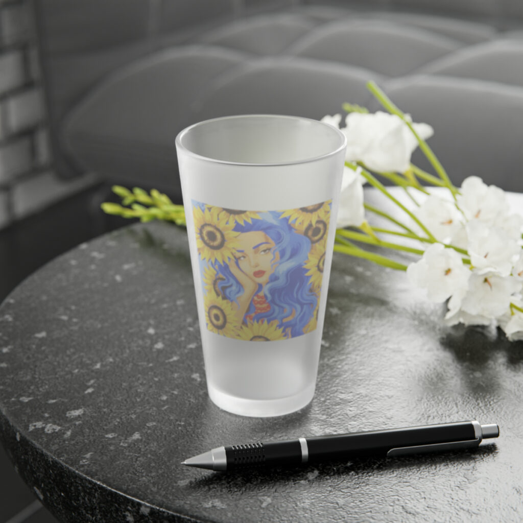 frosted pint glass “Ukrainian girl”