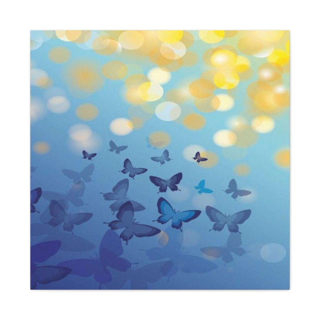 canvas “Blue and yellow butterflies”