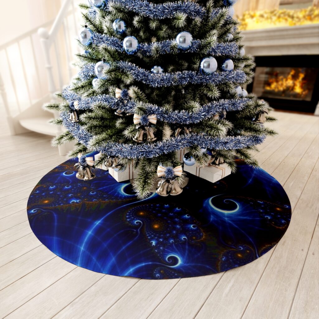 round tree skirt “Blue and Yellow Graphics”