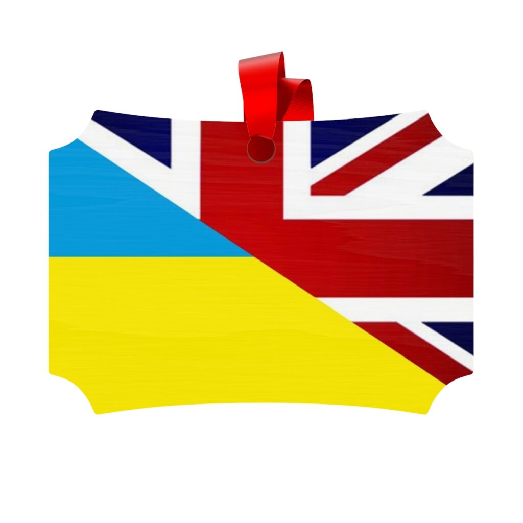 plywood ornaments “Ukraine and England”