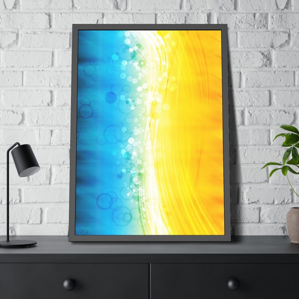 framed paper posters “Blue and Yellow”